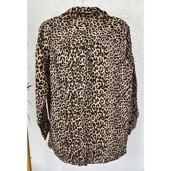 NWT Anthropology by Kyla Seo Women's Kapri Shirt Size Small Wild Cheetah - Picture 3 of 13